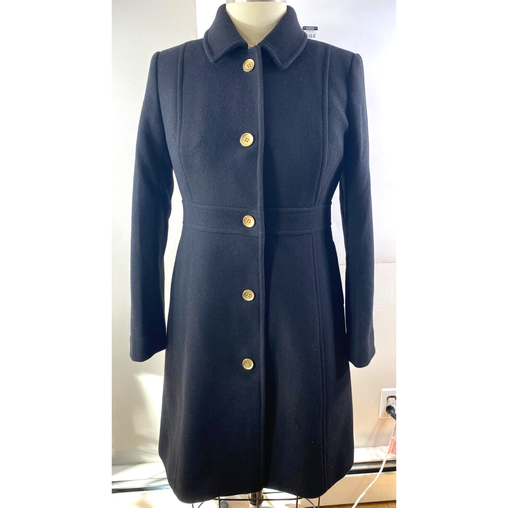J.Crew Womens Wool Blend Lady Day Coat Black Size 10 NWOT